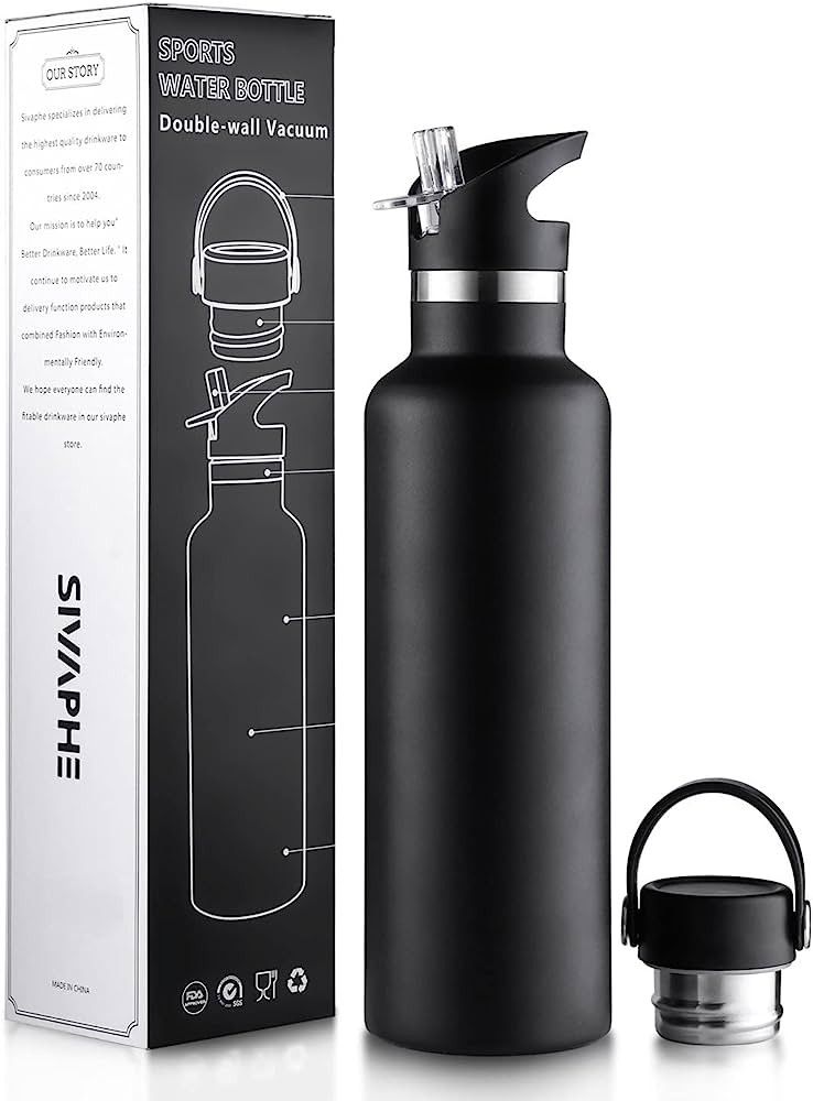 Sivaphe Water Bottle Insulated Bottle Drink Flasks Leak-Proof for Sports Outdoor Stainless Steel,... | Amazon (UK)