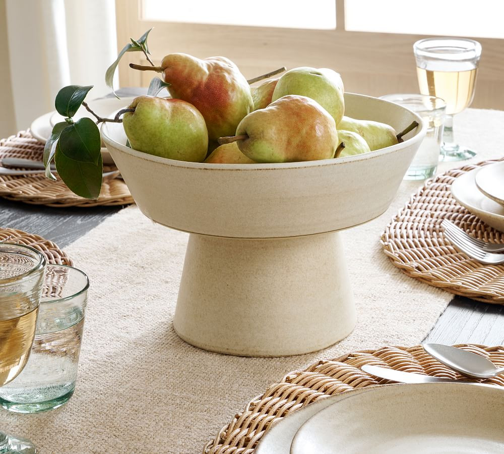 Larkin Stoneware Footed Serving Bowl | Pottery Barn (US)