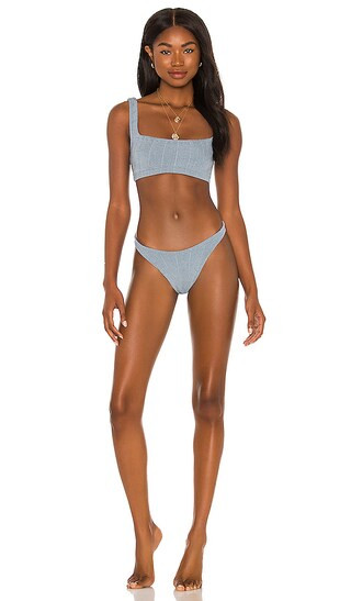 Helena Nile Bikini Set in Metallic Air Force Blue | Revolve Clothing (Global)