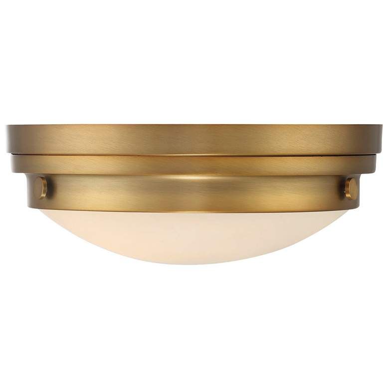 Savoy House Essentials Lucerne 13.25" Wide Warm Brass 2-Light Ceiling - #802E9 | Lamps Plus | Lamps Plus