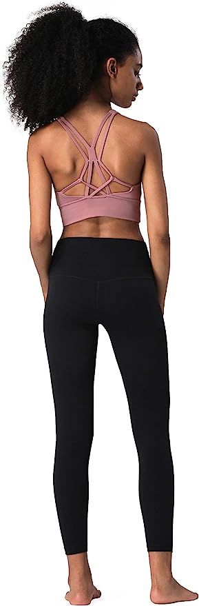 Lemedy Women Strappy Sports Bras Padded Medium Support Yoga Workout Tank Top | Amazon (US)