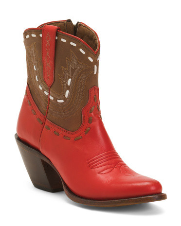 Leather Side Zip Western Booties | TJ Maxx