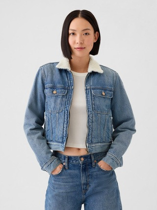 Sherpa-Lined Denim Jacket | Gap (CA)