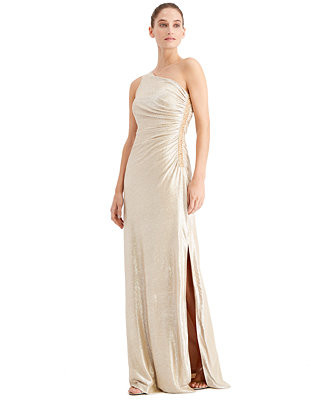 Calvin Klein One-Shoulder Metallic Gown  - Macy's | Macy's