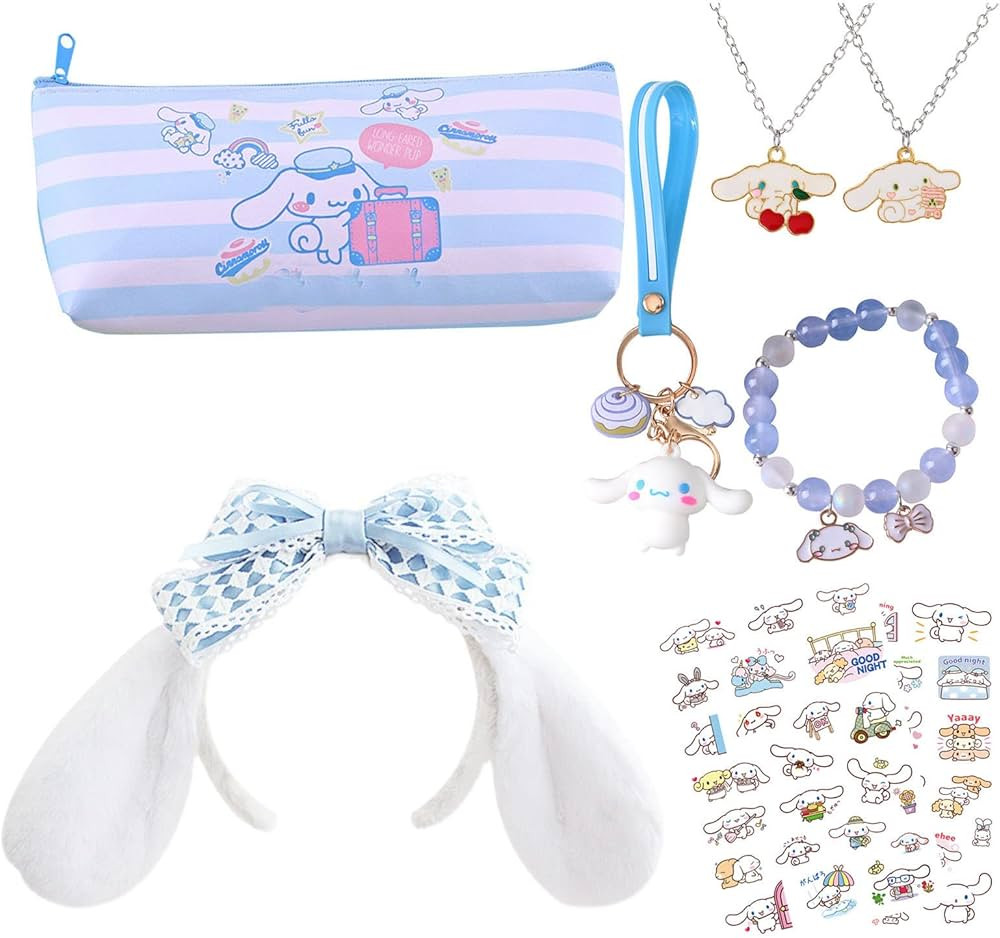Cute Set 1 Headband 1 Cosmetic Pouch 2 Necklaces 1 Bracelets 1 Keychain 50 Stickers Christmas Par... | Amazon (US)