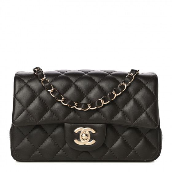 CHANEL

Lambskin Quilted Mini Rectangular Flap Dark Brown | Fashionphile