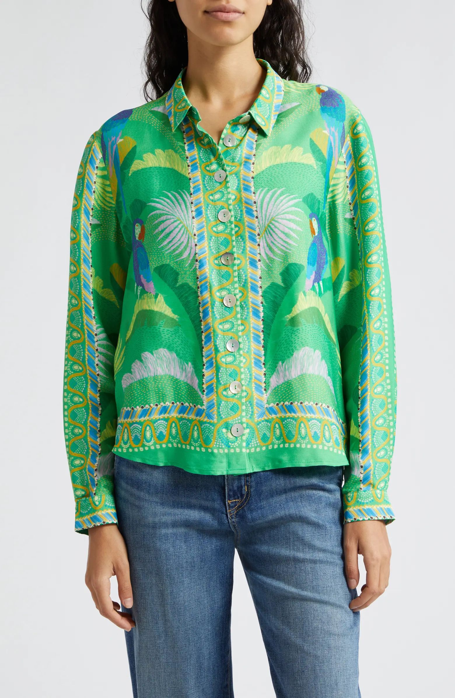 Macaw Scarf Print Button-Up Shirt | Nordstrom