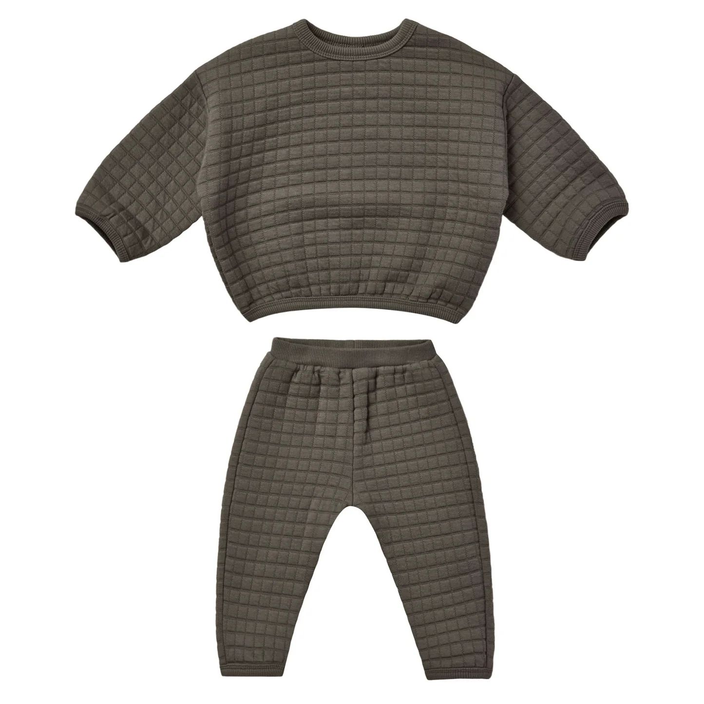 Quilted Sweater & Pant Set, Charcoal | SpearmintLOVE