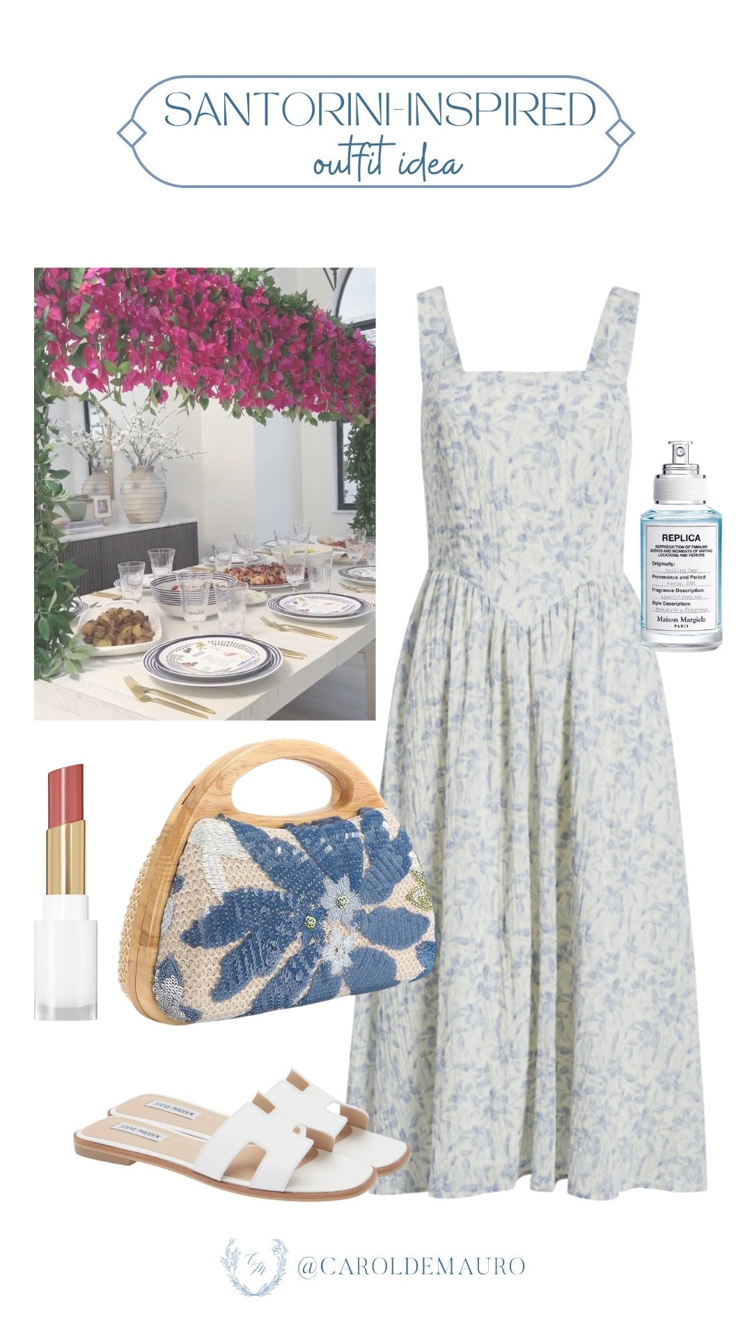 A flowy blue floral dress, white sandals, and a woven clutch is all you need to get that Santorini summer feeling wherever you are.

summer outfit idea, vacation ootd, mediterranean style, summer vibes, outfit inspo, travel outfit

#LTKootd #LTKPetite #LTKU