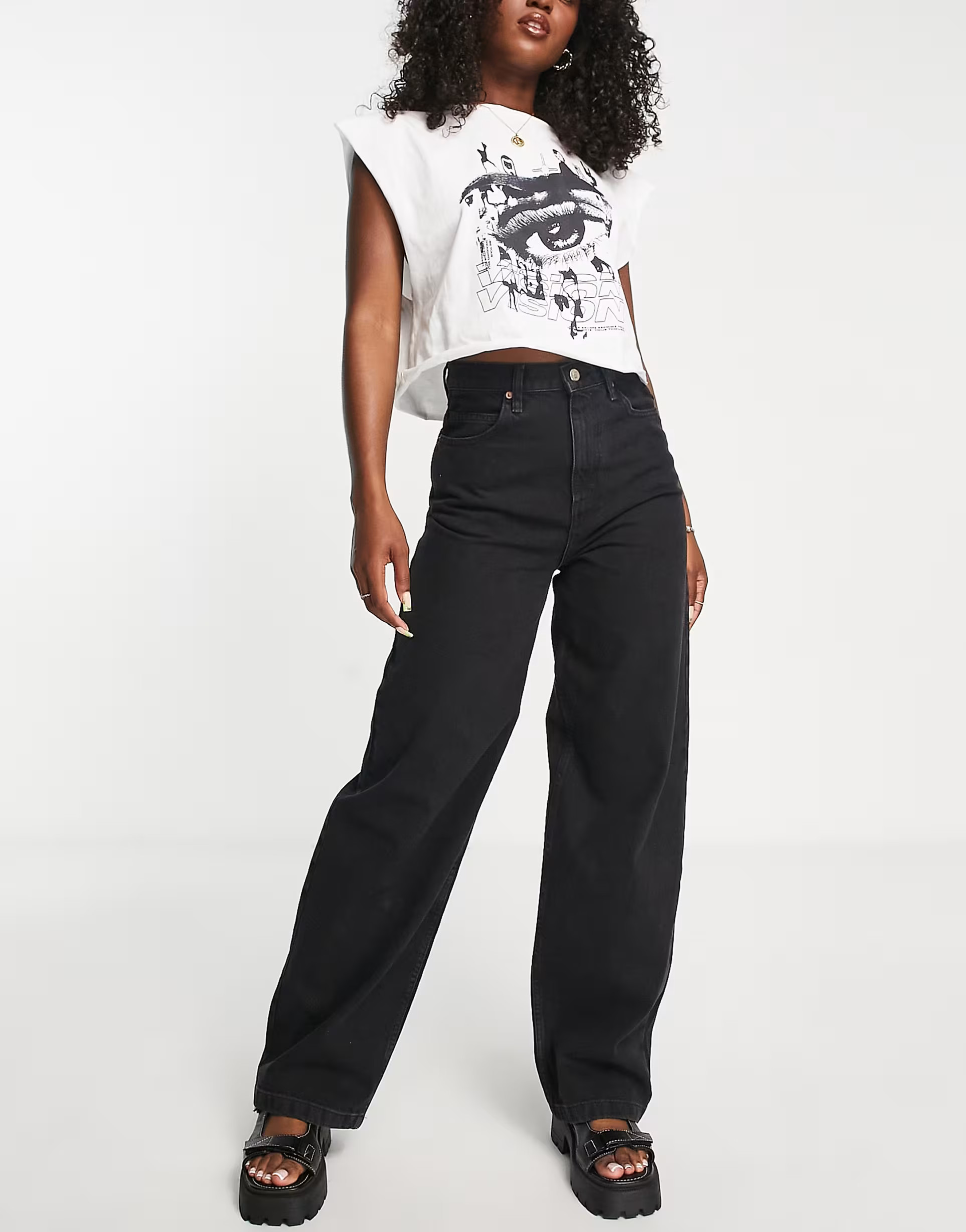 Topshop baggy jean in washed black | ASOS (Global)