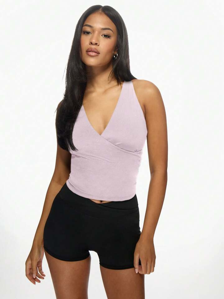 MISSGUIDED Halter Neck Crossed Back Top | SHEIN