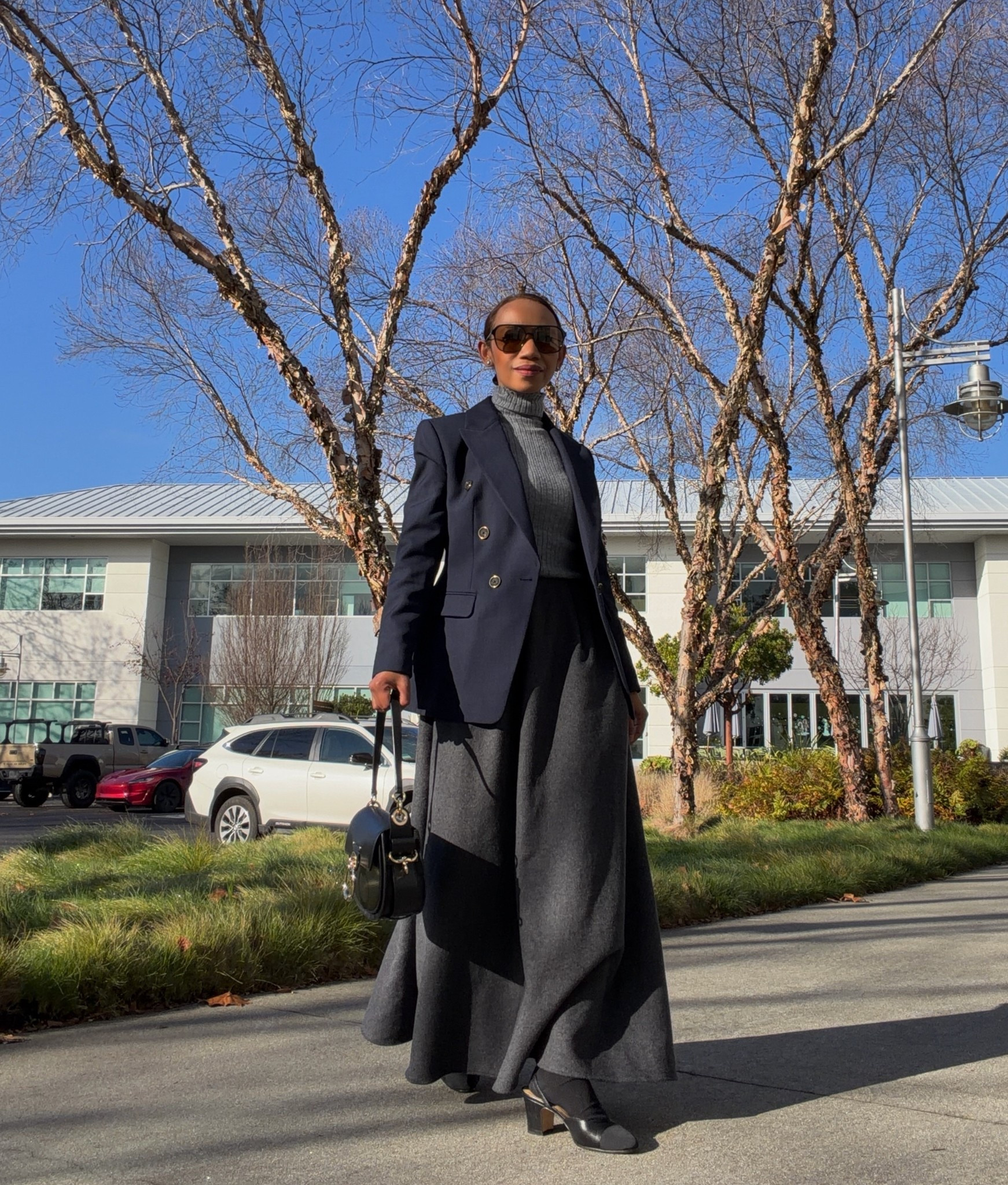 Where elegance meets ambition.
Long skirt + turtleneck + blazer = girl boss energy ✨ 🩶💙

#LTKWorkwear #LTKPetite #LTKOver40