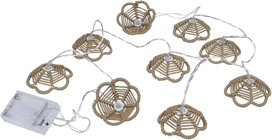 Decorative Lantern Rattan String Lights Rattan Balls Lights - 10 Lights with Rattan Wire Ball Sty... | Amazon (US)