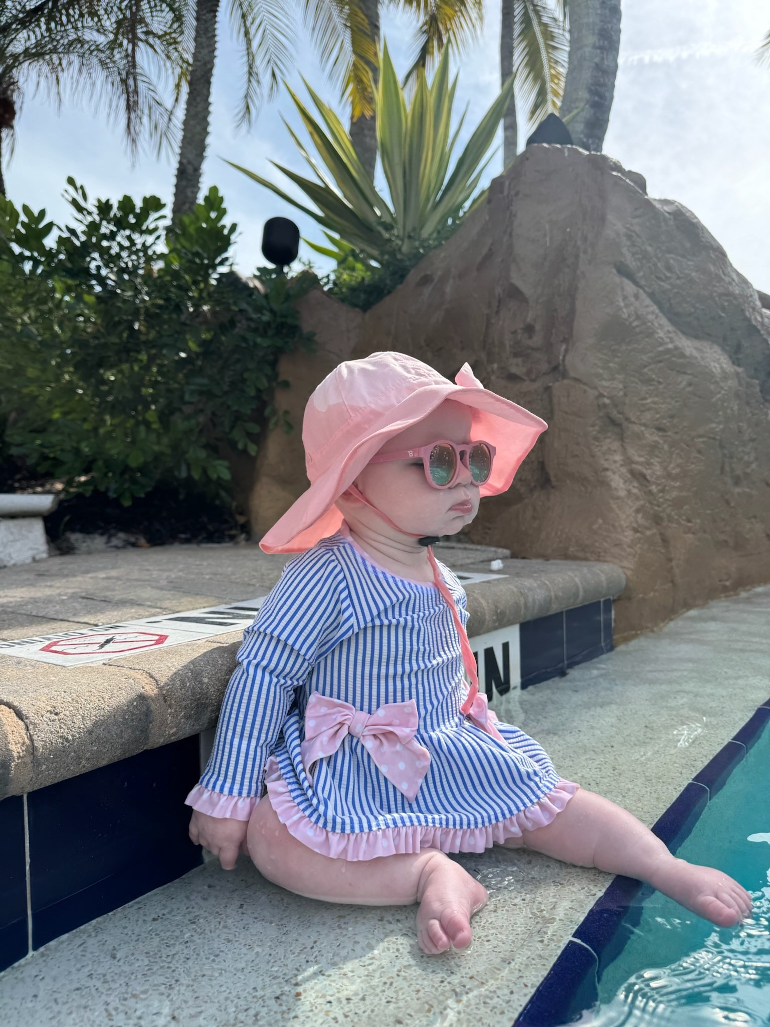 Giovanna’s swimsuit details! Wearing a size 6-12M and she is almost 8M old but very tall/ long. Fits great! 

#LTKKids #LTKBaby