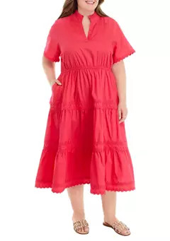 Crown & Ivy™ Plus Size Tiered Midi Dress | Belk