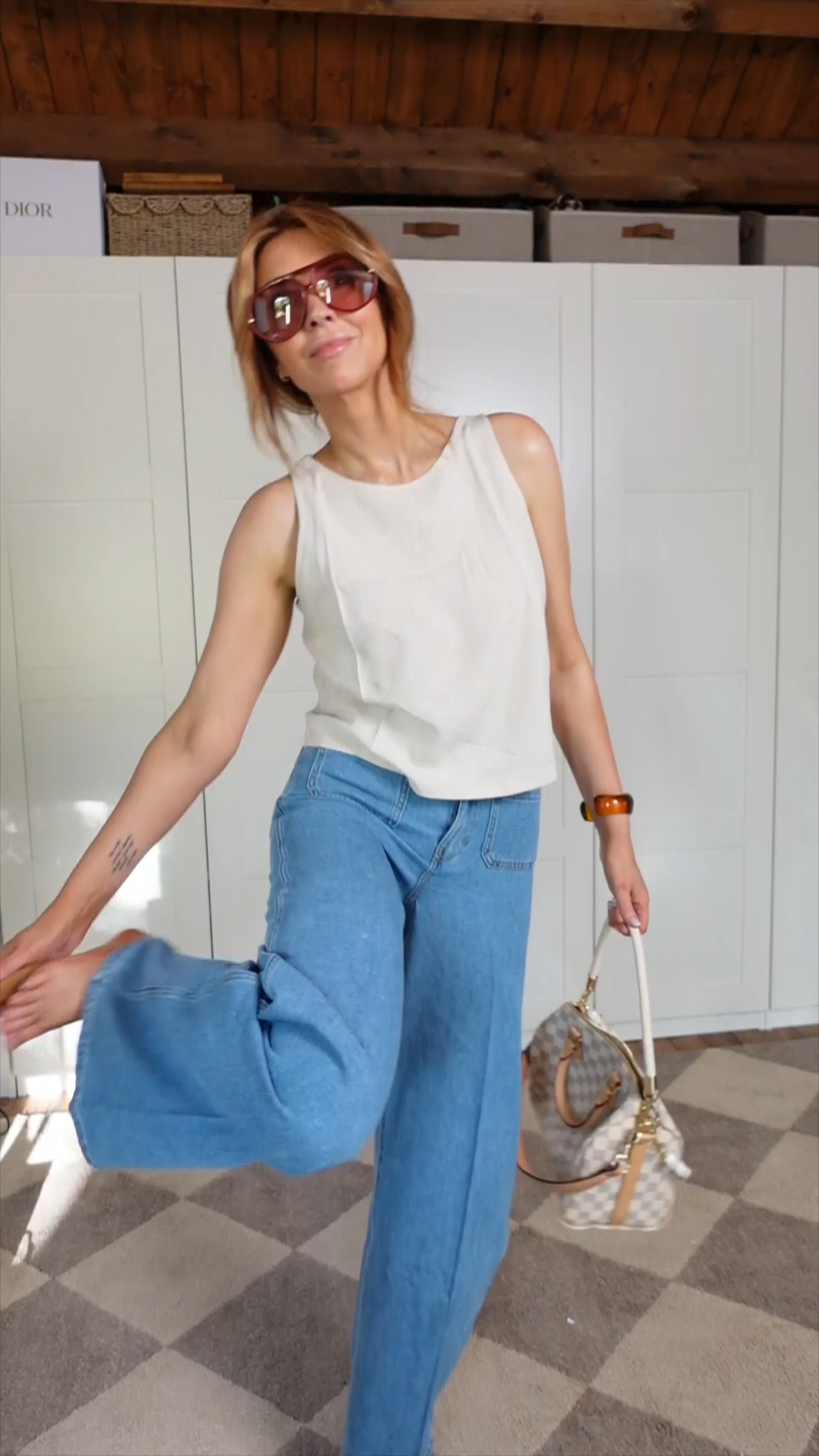 This Amazon tank is 100% LINEN and has a button detail up the back. These jeans give 'mother' vibes but at a better price point. #amazonfashion #casualstyle 

 #LTKSeasonal #LTKOver40 #LTKStyleTip