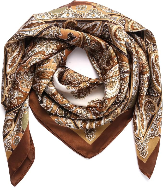 1 Pcs 27.5 Inches Satin Head Scarf Silk Like Hair Scarf Stain Bandana Hair Wrap Neck Scarf for Wo... | Amazon (US)