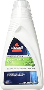 BISSELL EUCALYPTUS MINT DEMINERALIZED STEAM MOP WATER, 32 ounces, 1392, WHITE | Amazon (US)