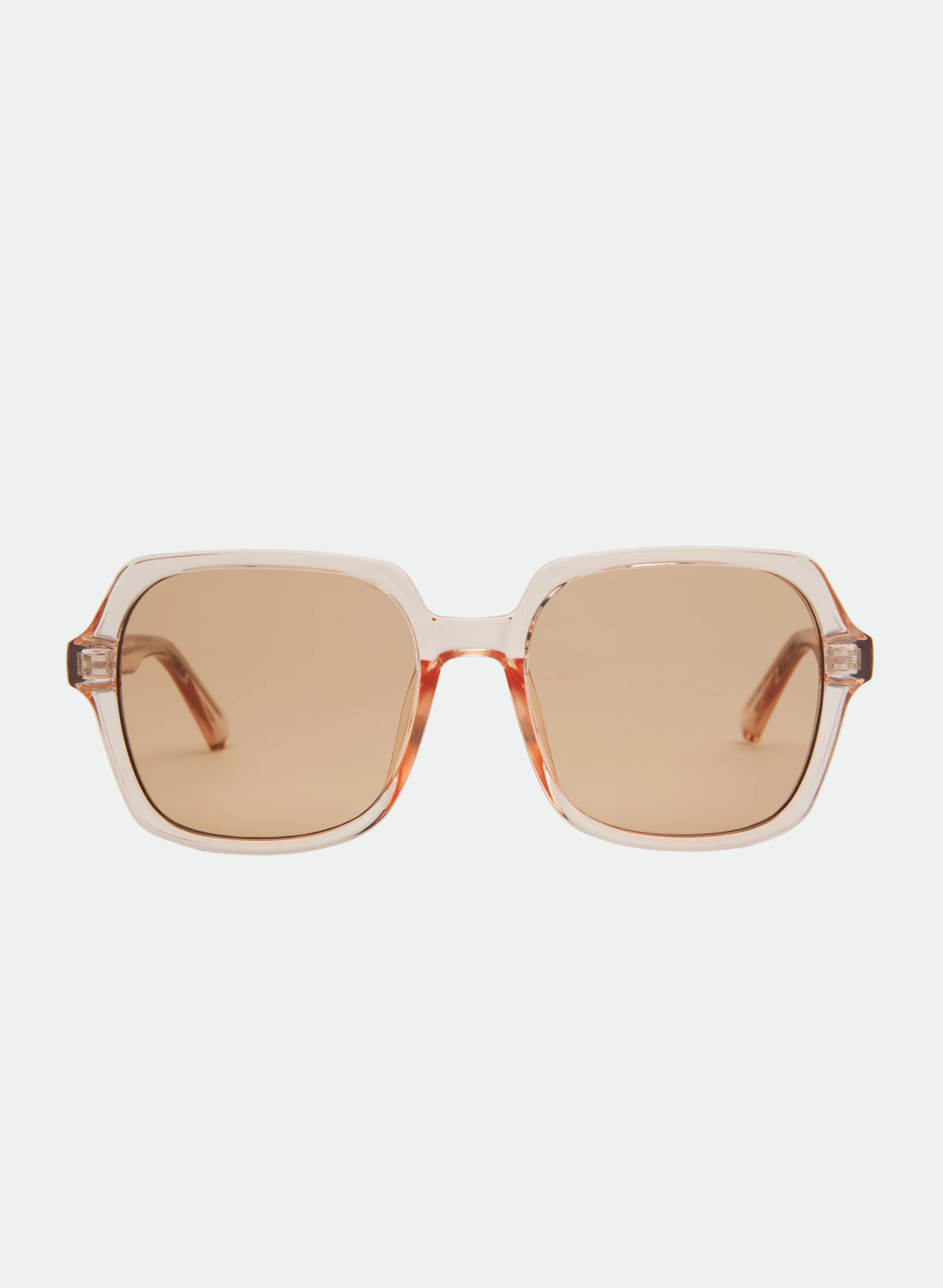 Square Oversized Sunglasses - Trans Gold/ Brown | Otra Eyewear