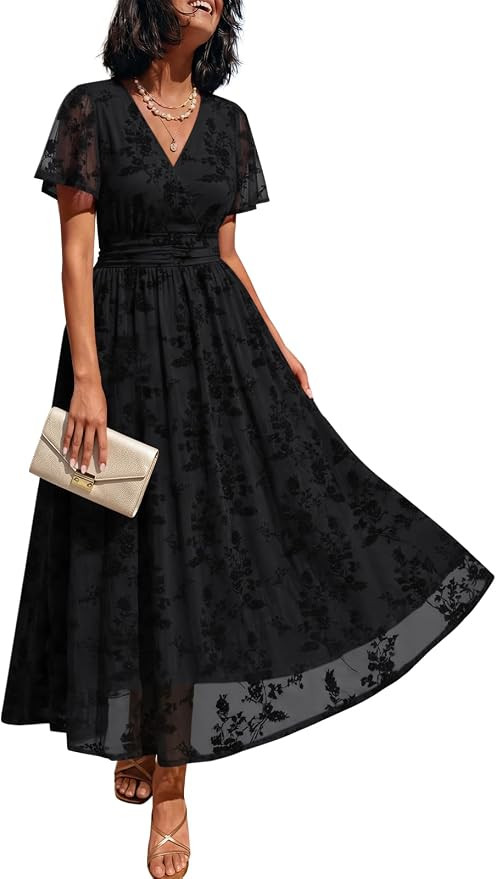 LILLUSORY Women's Floral Wrap Dress 2026 Wedding Guest Dresses with Pockets | Amazon (US)