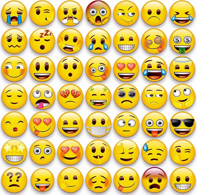 MORCART 54PCS Emoji Fridge Magnets Cute Locker Magnets with 24 Stickers | Funny locker magnets, r... | Amazon (US)