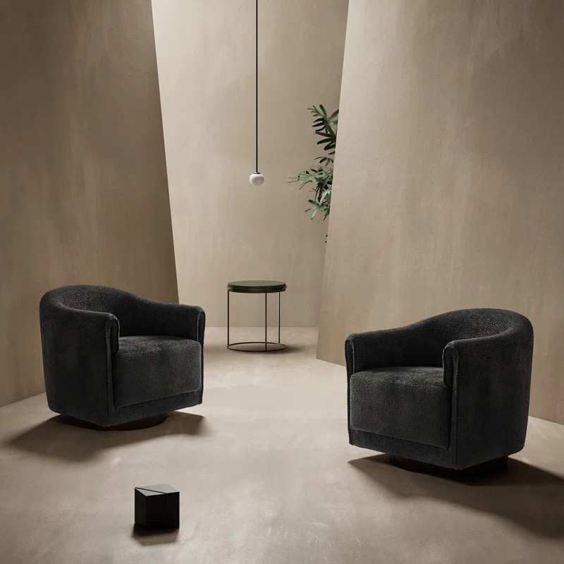 Auriya Modern Boucle Swivel Barrel Chair | Wayfair North America