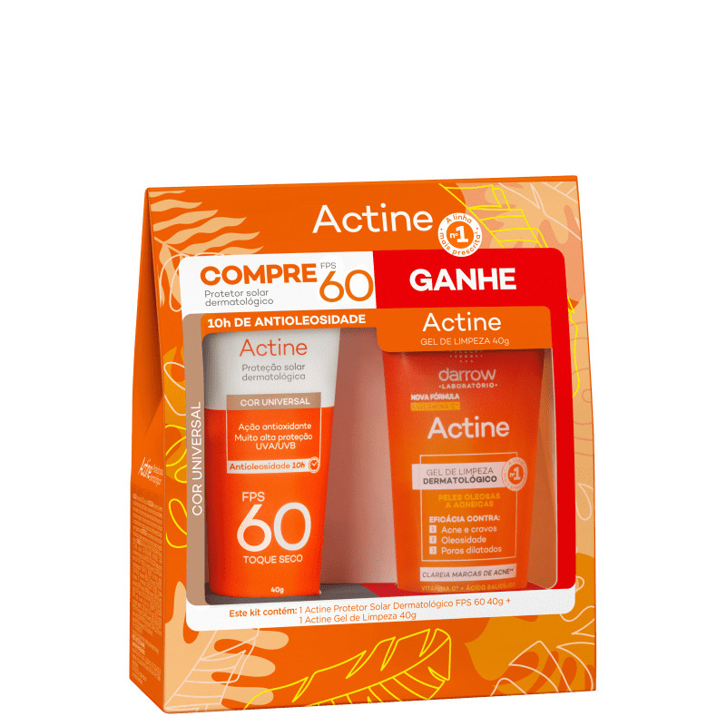 Kit Darrow Actine Proteção Solar com Cor + Limpeza (2 Produtos) | Beleza Na Web (BR)