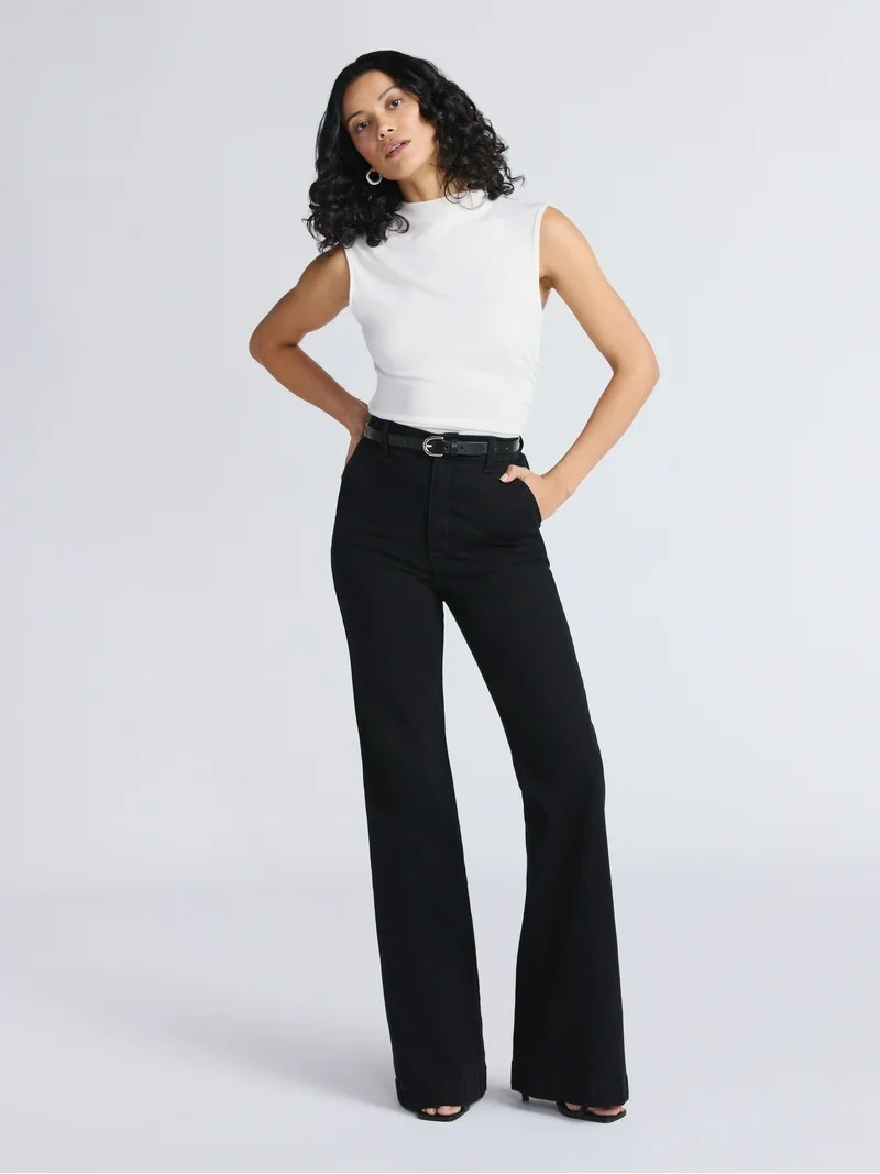 Sofia by Sofia Vergara Women's and Women's Plus Trouser Flare High Rise Jeans, 30.5", 32.5" and 3... | Walmart (US)