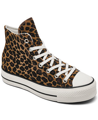 Converse Women's Chuck Taylor All Star Lift Platform Leopard Suede Casual Sneakers from Finish Li... | Macy's