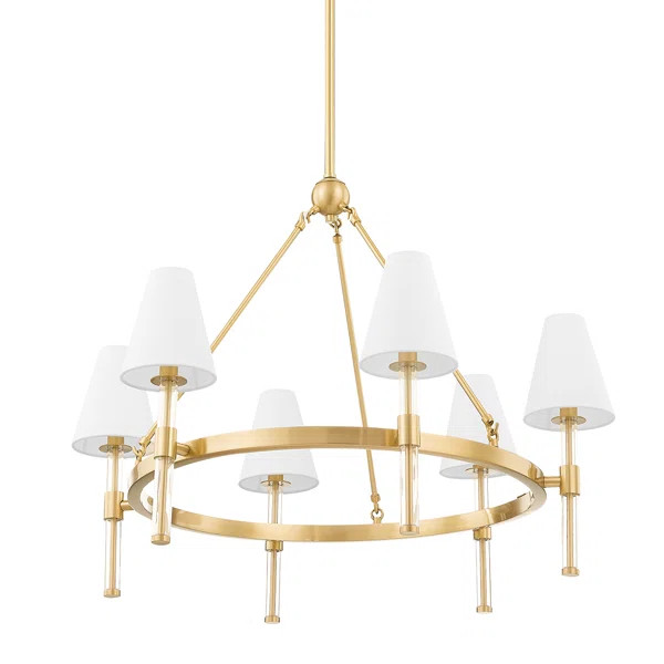 Lubaba 6 - Light Dimmable Wagon Wheel Chandelier | Wayfair North America