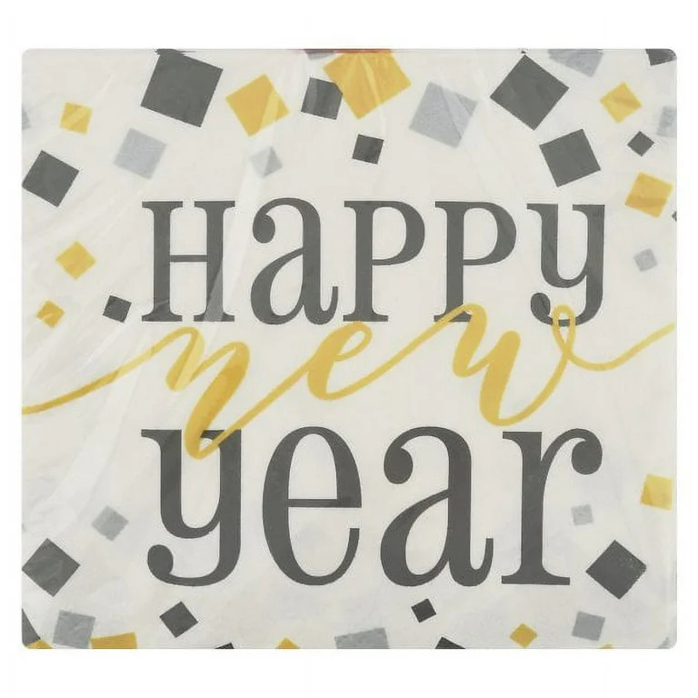 Black/ Gold/Silver New Year Beverage Napkin | Walmart (US)