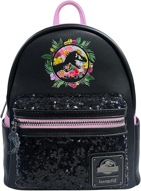 Loungefly Jurassic Park Sequin Pink Floral Mini Backpack | Amazon (US)