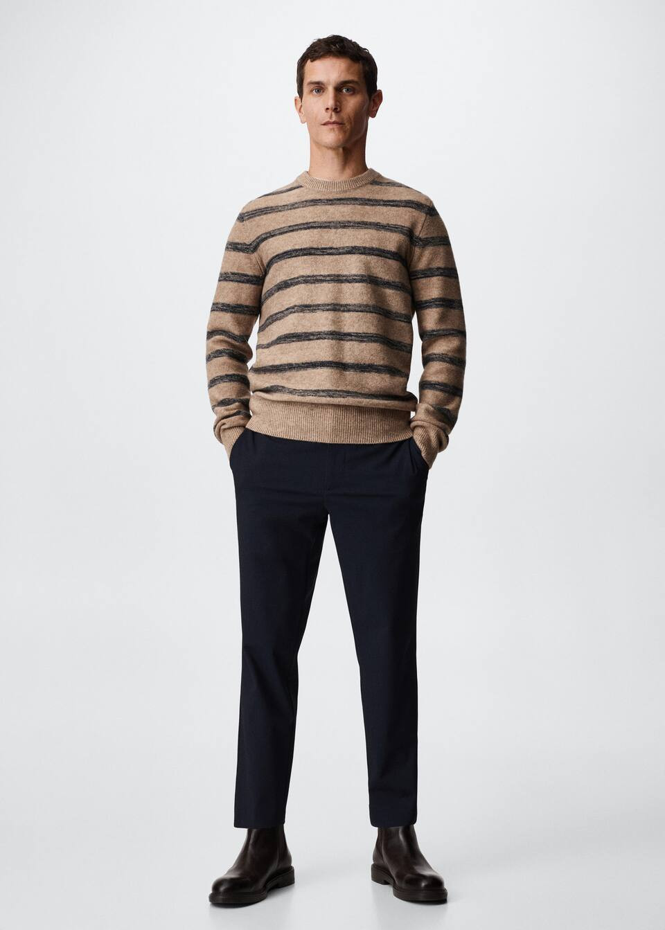 Stripe textured sweater -  Men | Mango Man USA | MANGO (US)