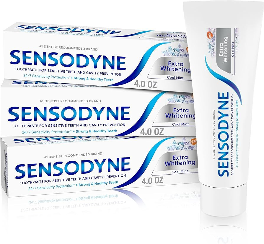 Sensodyne Extra Whitening Sensitive Teeth and Cavity Prevention Whitening Toothpaste, Amazon Excl... | Amazon (US)