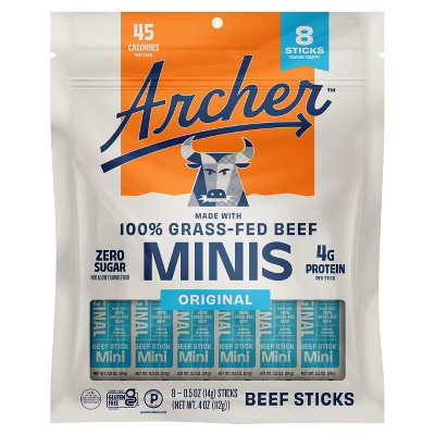 Archer Original Beef Jerky Mini Stick Bag - 4oz/8ct | Target