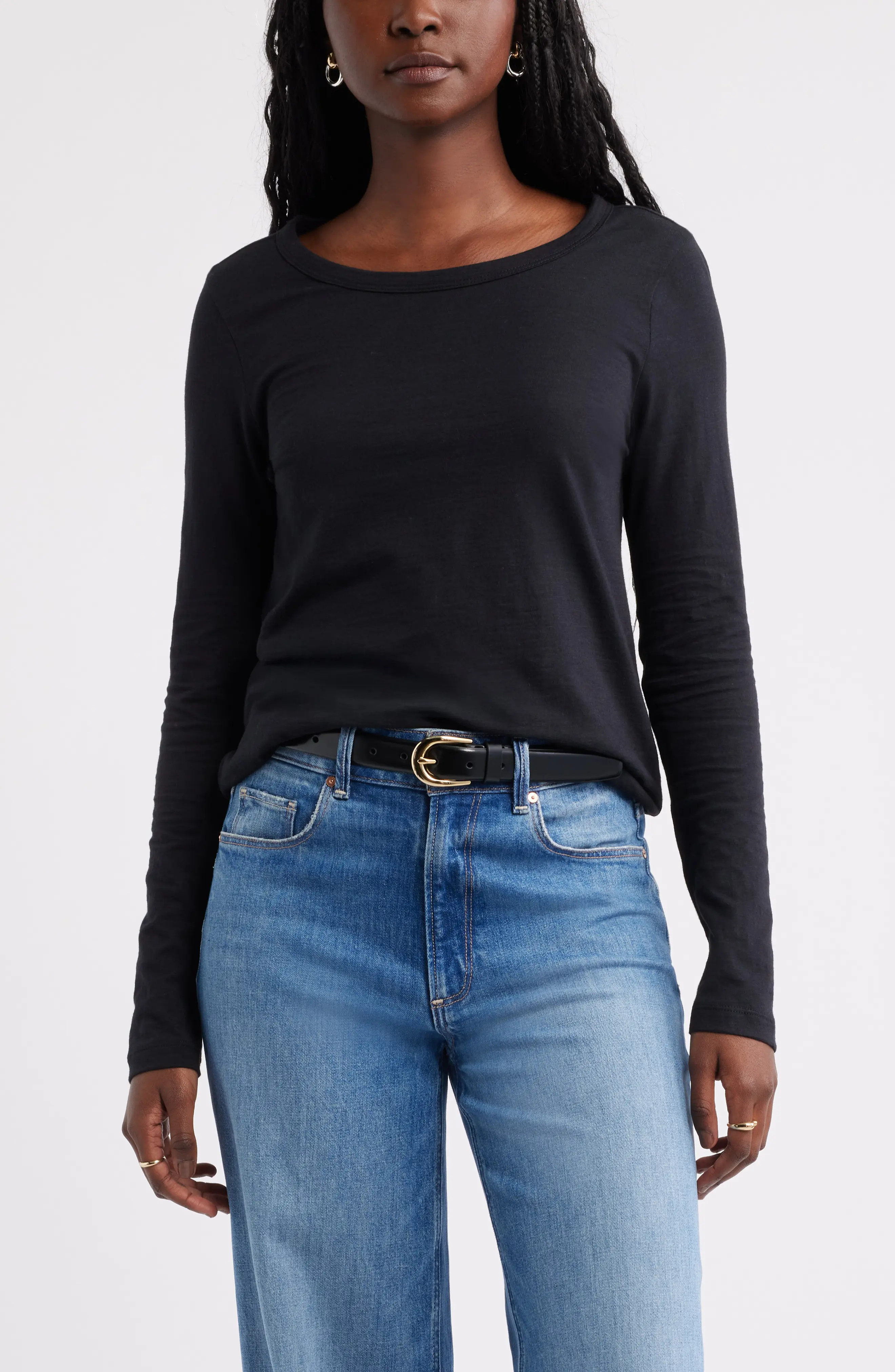Long Sleeve Slub Crewneck T-Shirt (Women) | Nordstrom | Nordstrom