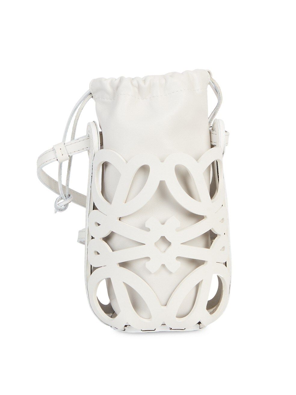 Anagram Cutout Monogram Leather Shoulder Pouch | Saks Fifth Avenue