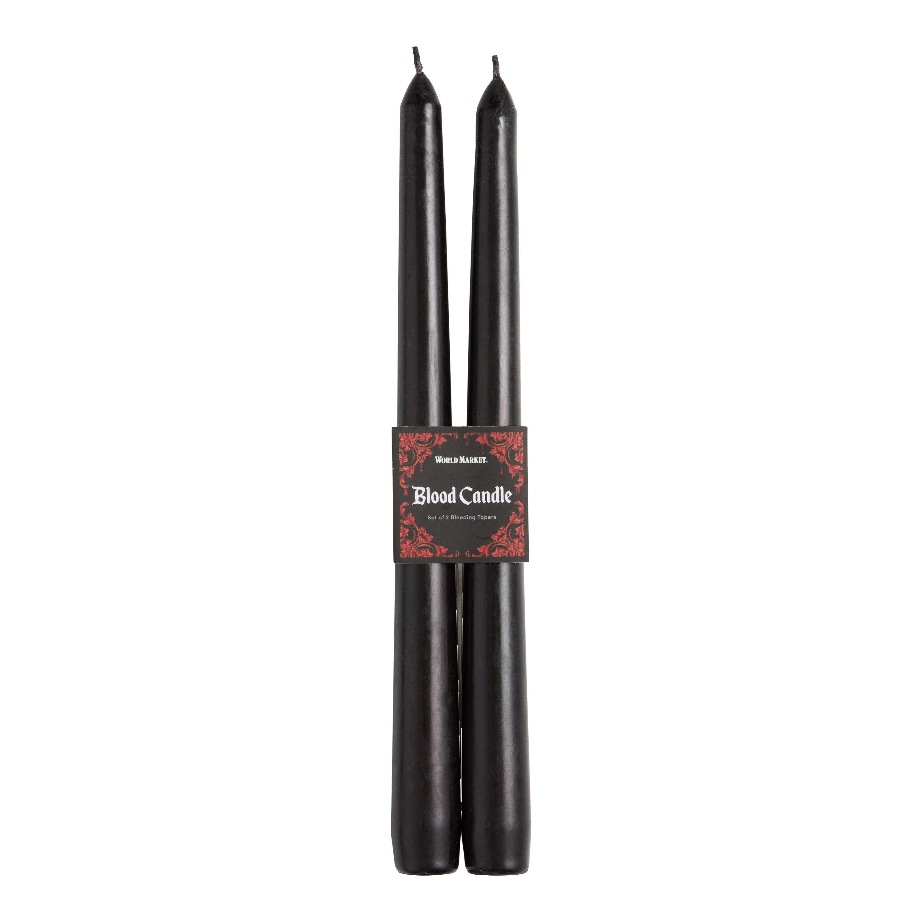 Black Dripping Blood Halloween Taper Candles 2 Pack | World Market