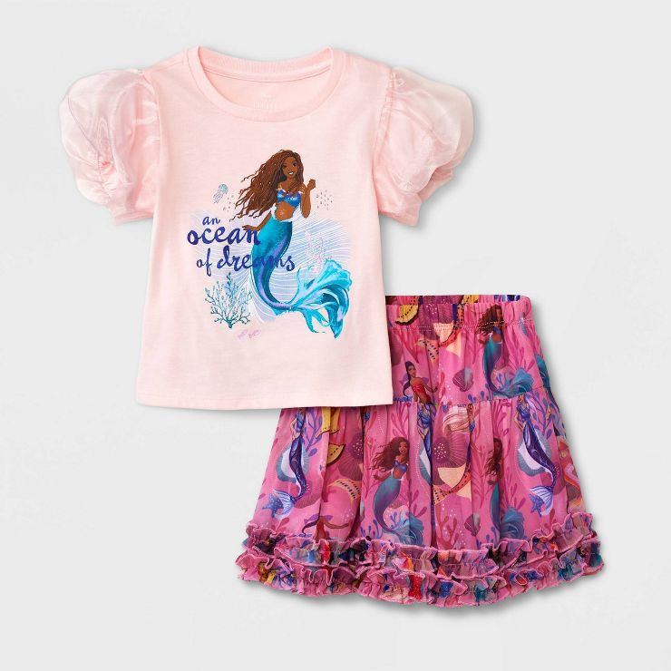 Toddler Girls' Disney Mermaid Top and Bottom Set - Green | Target