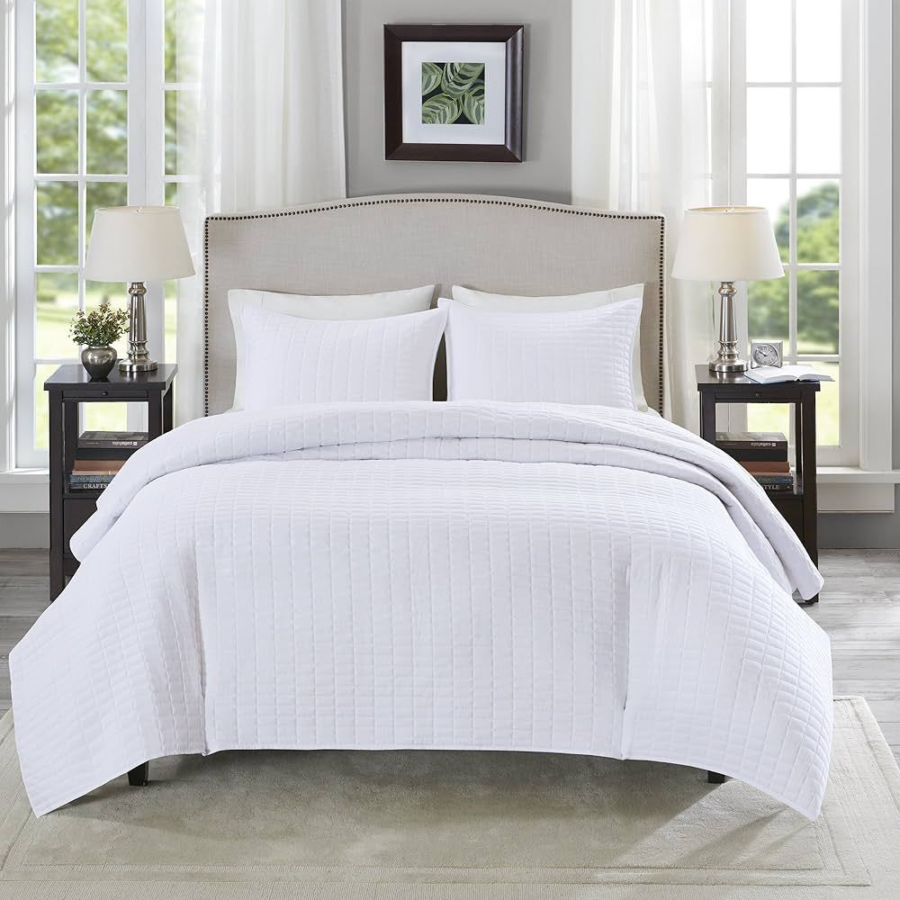 Comfort Spaces Kienna Quilt Set-Luxury Double Sided Stitching Design Summer Blanket, Lightweight,... | Amazon (US)