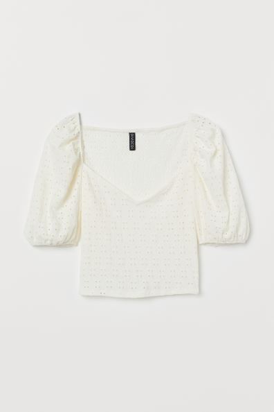 Puff-sleeved Jersey Top | H&M (US)