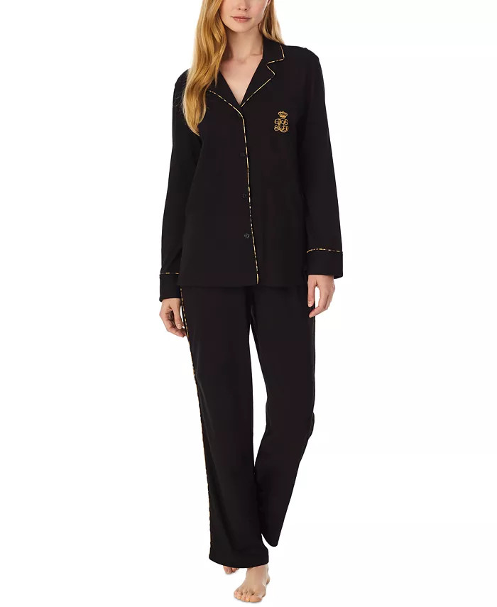 Lauren Ralph Lauren Women's Notched-Collar Pajamas Set & Reviews - All Pajamas, Robes & Loungewea... | Macys (US)