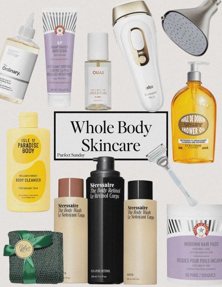 Whole Body SkinCare Products. 

The ordinary, glycolic acid, ouai, isle of paradise, Braun, laser hair removal, first aid beauty, African net cloth, first aid beauty, necessaire, body wash, 

#LTKFindsUnder100 #LTKFindsUnder50 #LTKBeauty