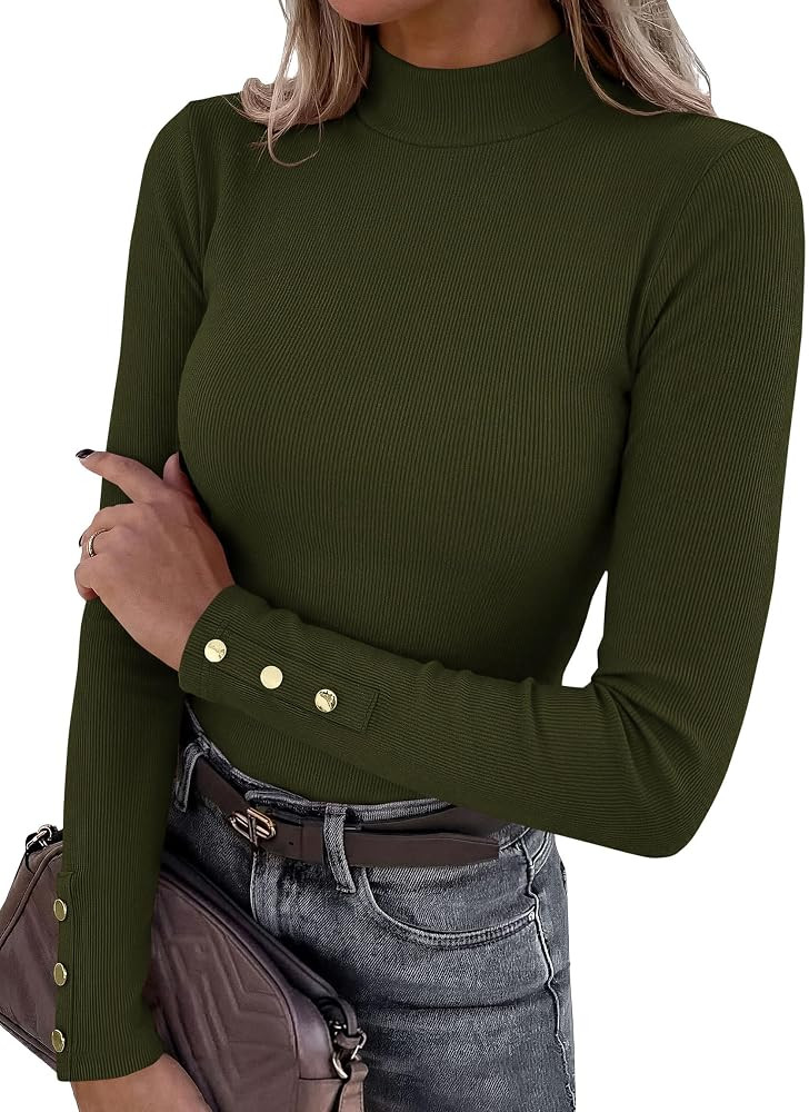 PRETTYGARDEN Women's Long Sleeve Shirts Fall Going Out Tops | Amazon (US)