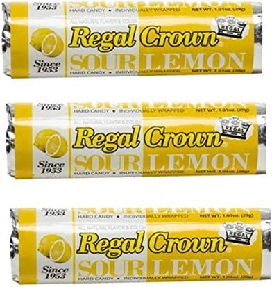 Regal Crown Hard Candy 3 Pack - Sour Lemon Flavor - Individually Wrapped | Amazon (US)
