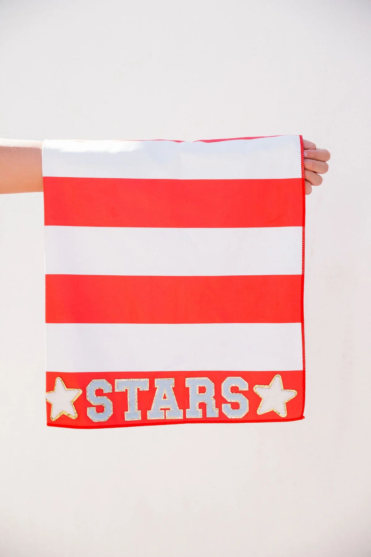 STARS N STRIPES WHITE AND RED TOWEL | Judith March