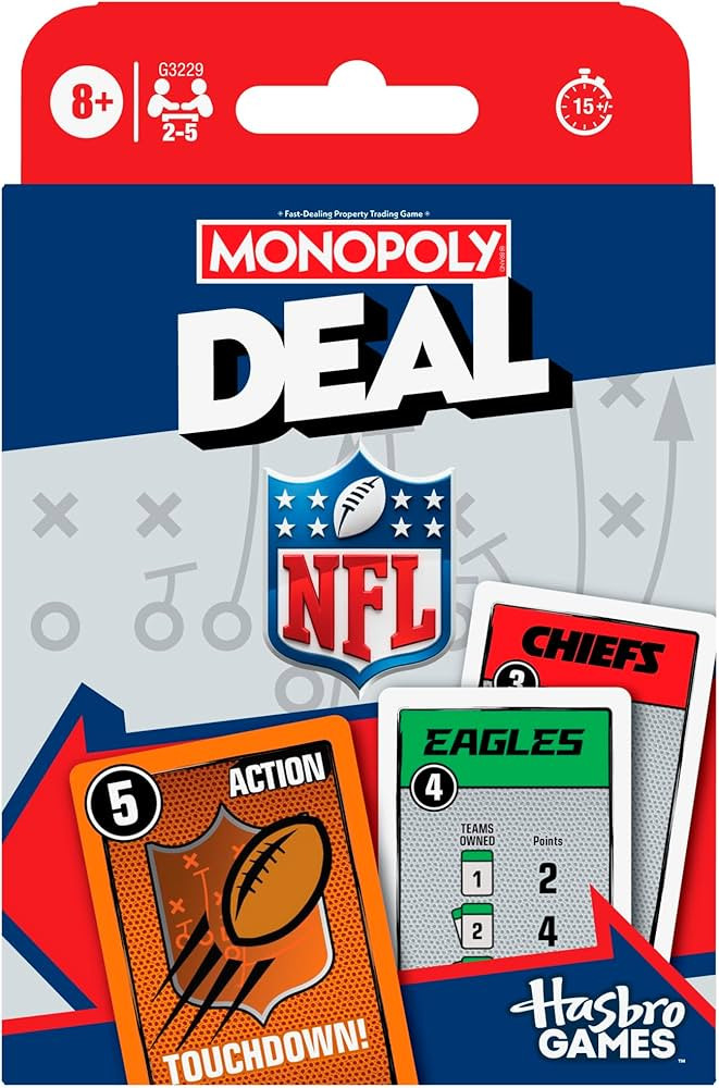 Monopoly Deal NFL Edition Game | Officially Licensed NFL Card Game for Families and Kids | Ages 8... | Amazon (US)