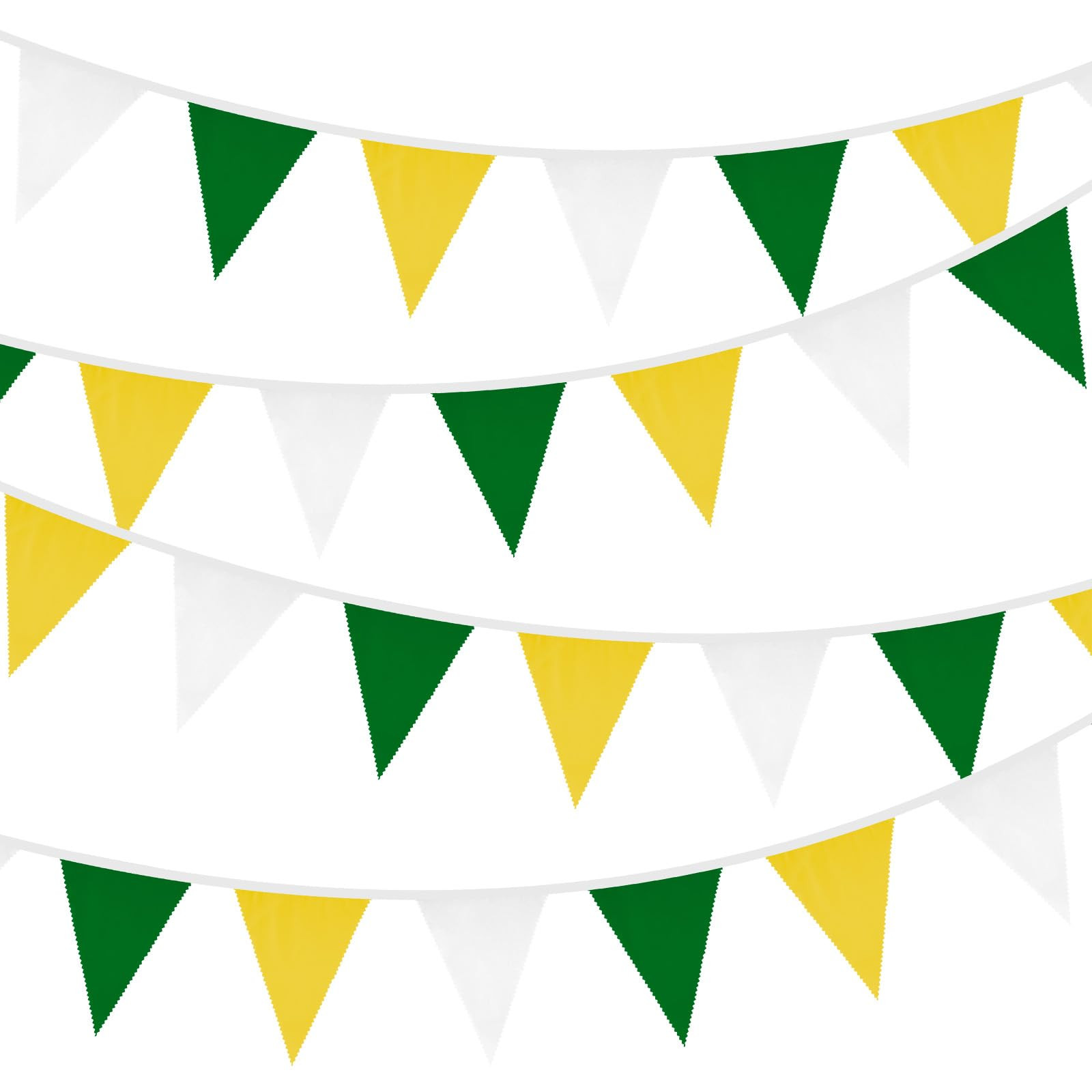 40Ft Yellow White Green Banner Decorations 42Pcs Pennant Banner Flags Cloth Triangle Banners Spring Summer Banners for Masters Golf Decor, Birthday, Wedding, Tea Party Outdoor Decor | Amazon (US)