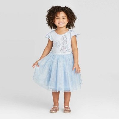 Toddler Girls' Disney Frozen Elsa Tutu Dress with Cape - Blue | Target