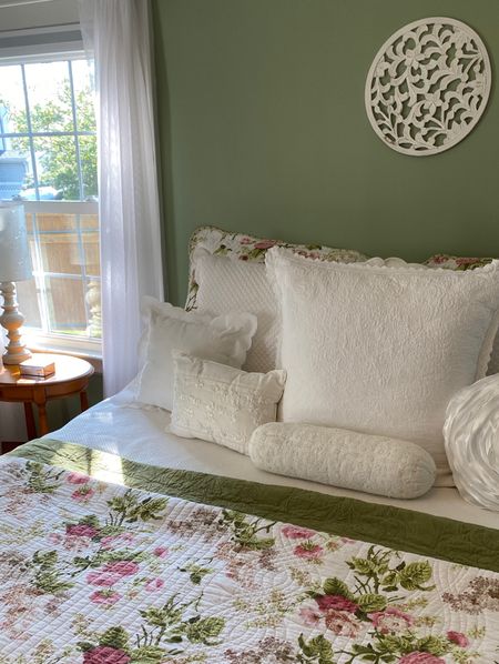 Sunshine in my bedroom where I layer pillows and quilts for a cozy cottage style look! #cottagestyle #bedroom

#LTKstyletip #LTKSeasonal #LTKhome